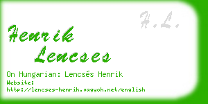 henrik lencses business card