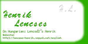 henrik lencses business card